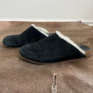 Jenni Kayne Shearling Lined Moc Clog Suede Sherpa Mules